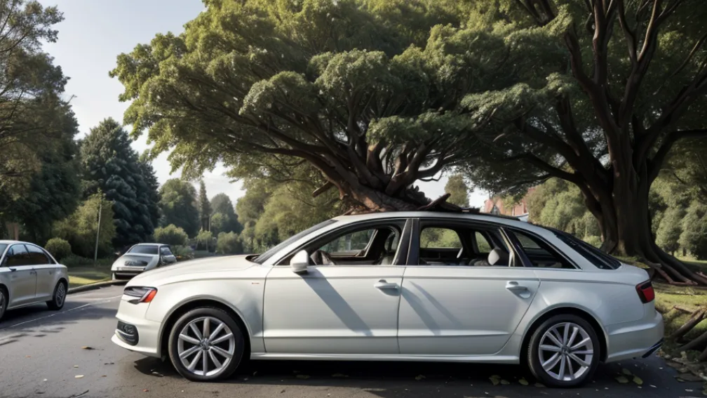 У Дюссельдорфі дерево впало на Audi: 22-річний водій отримав тяжкі травми, дивом вижив