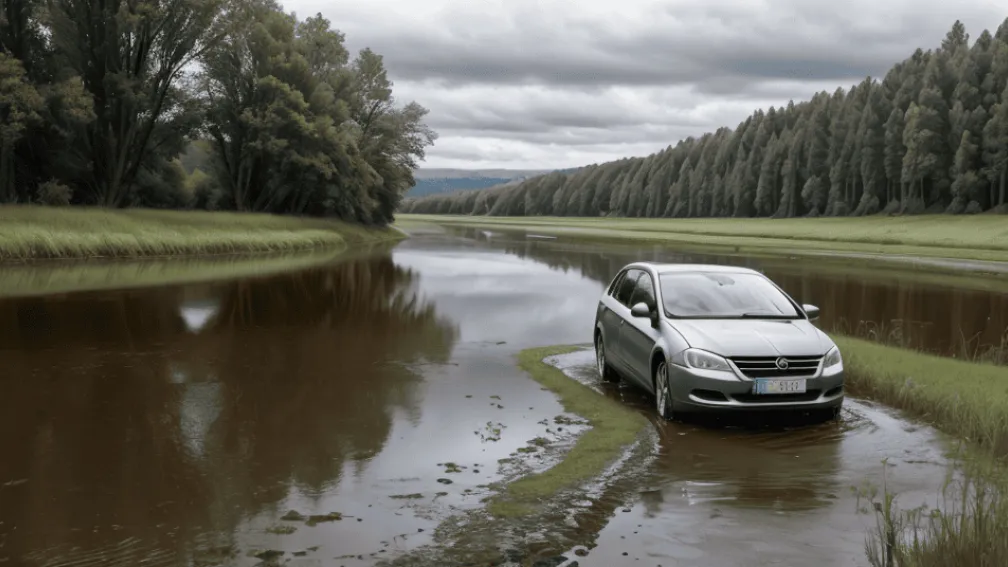 У Німеччині авто Skoda злетіло з траси B4 та впало в річку: водій не постраждав