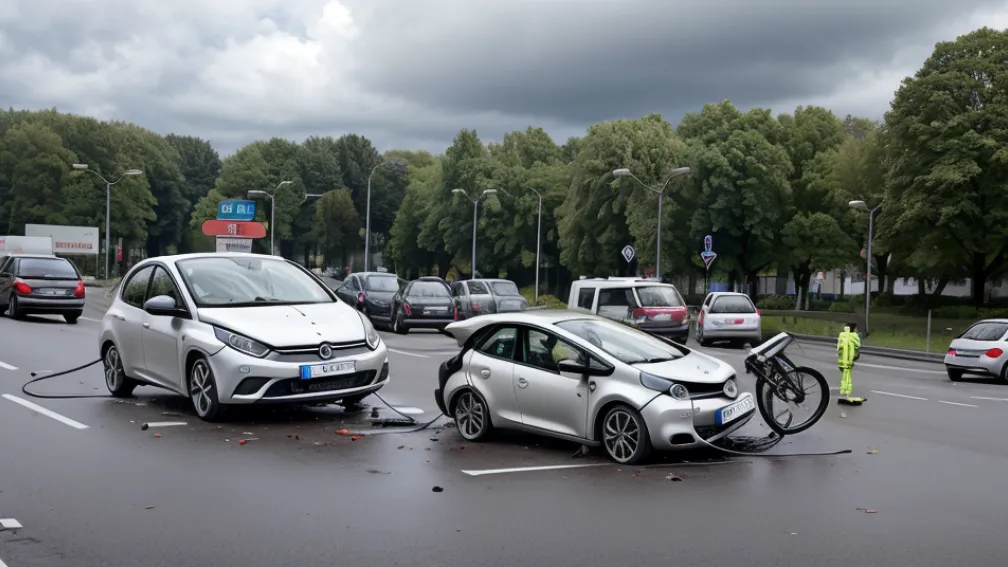 У німецькому Шверте автомобіль збив 10-річного велосипедиста на кільці: дитина отримала легкі травми