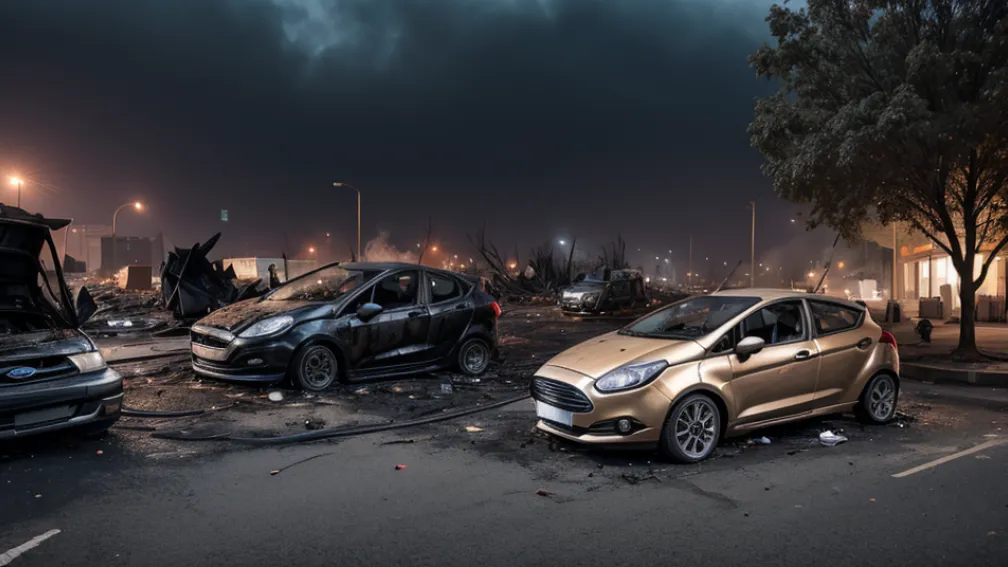 Пожежа в Ростоку: Знищено Ford Fiesta та майно на тисячі євро, поліція веде розслідування