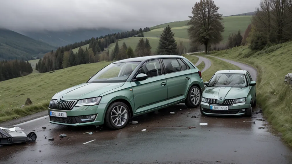 Аварія у Німеччині: водій Skoda втратив керування та перекинувся, врізавшись у стіну