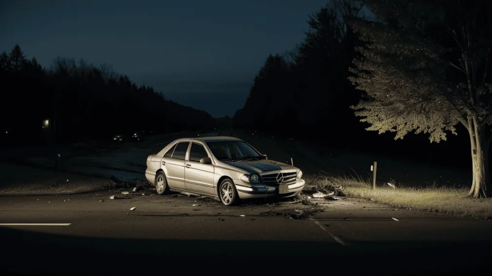 У Шваані сталась ДТП: Водії кинули пошкоджений Mercedes і втекли з місця події