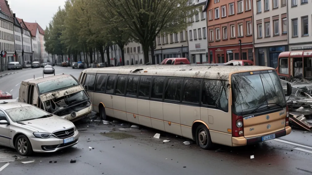 У Німеччині молода водійка врізалася в рейсовий автобус: троє травмованих, збитки 100 тисяч євро
