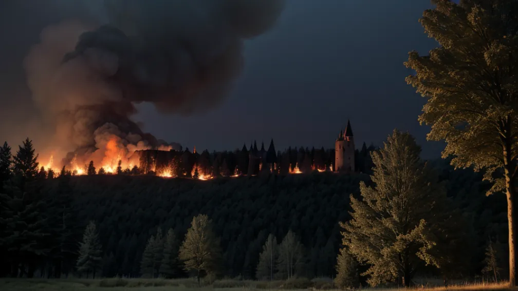 У Німеччині загасили лісову пожежу біля замку Бервартштайн: поліція розслідує причини