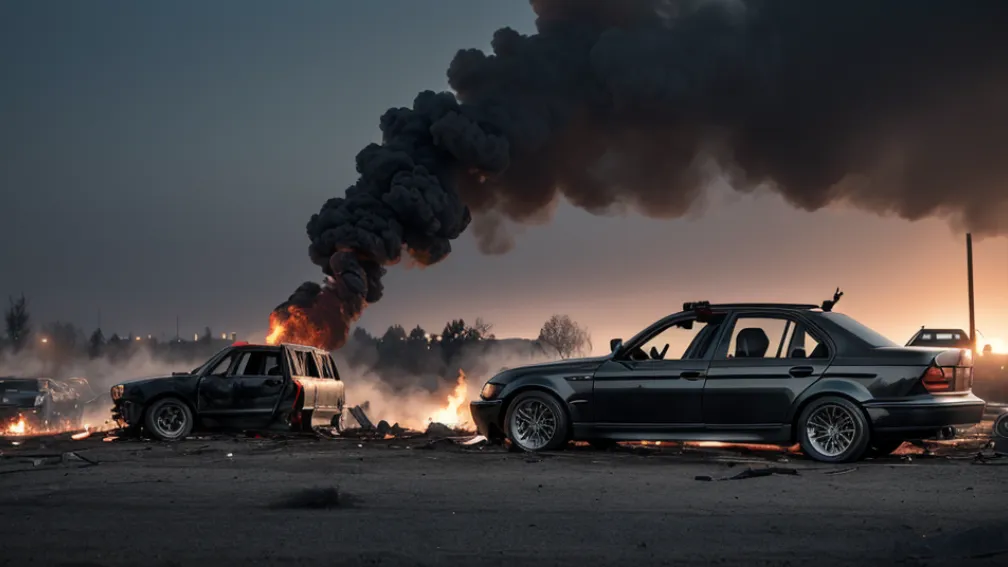 У Німеччині згорів BMW: Автомобіль повністю знищено вогнем на задньому дворі