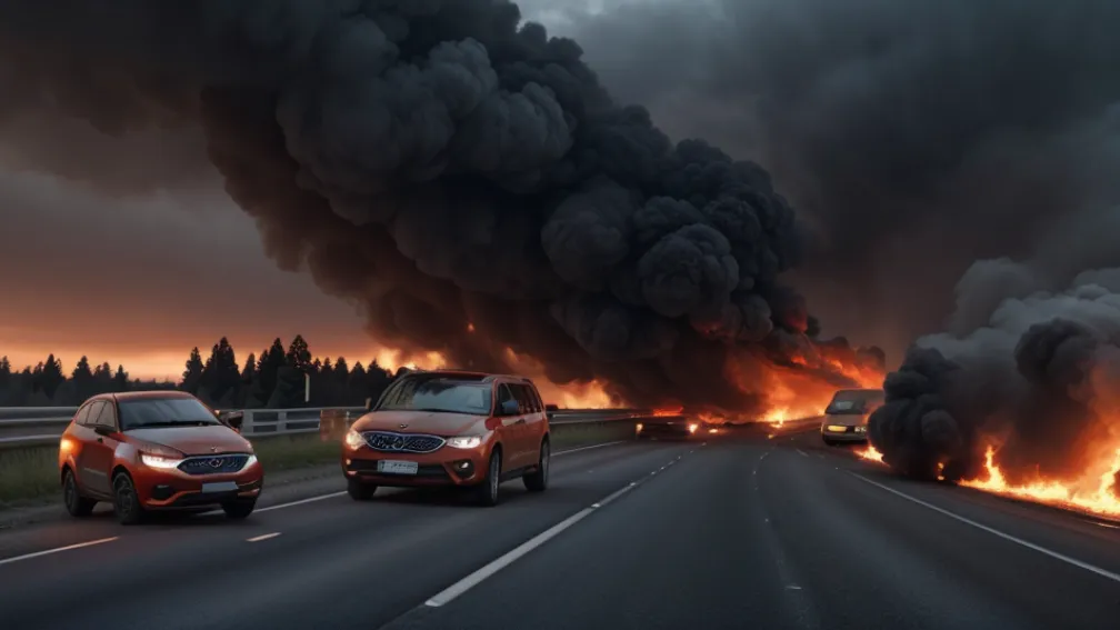 Смертельна аварія на автобані в Німеччині: Водій Kia загинув у палаючому авто