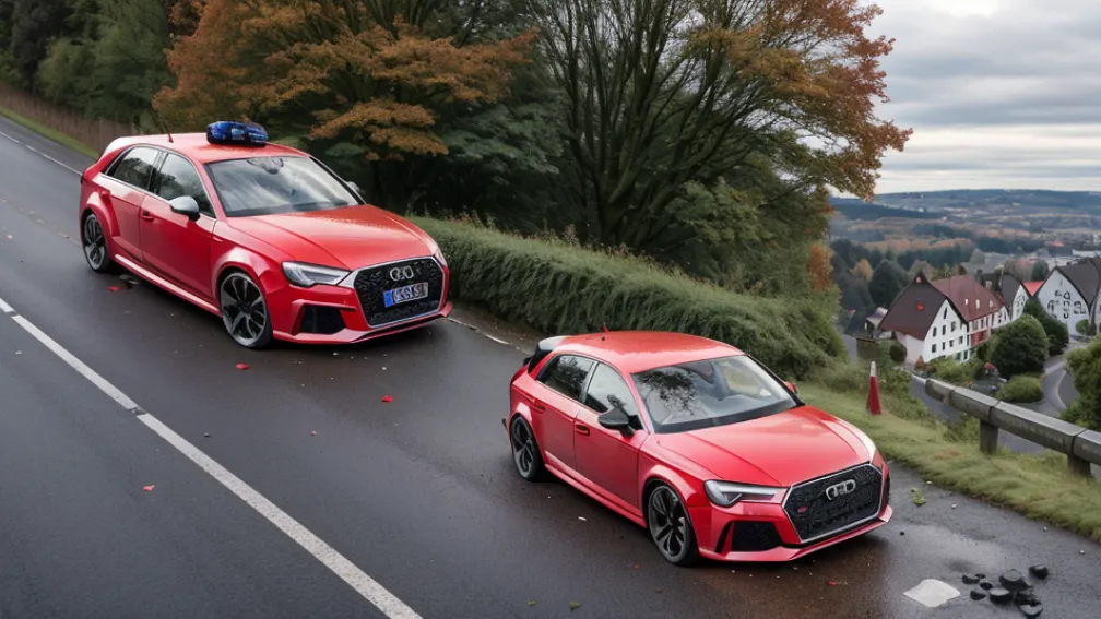 В Німеччині Audi потужністю 400 к.с. перекинувся на дах: важко поранено 17-річного пасажира