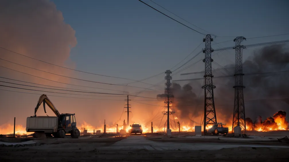 У німецькому Людвігсбурзі загорівся екскаватор після контакту з ЛЕП: Оцінка збитків – 200 тис. євро