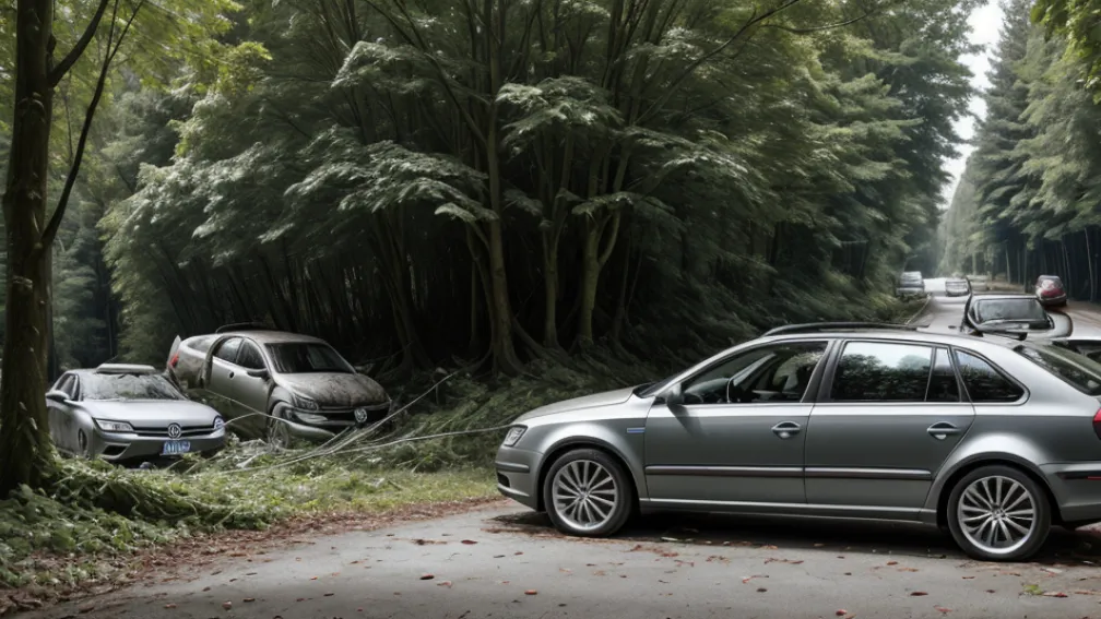 У Німеччині Volkswagen Passat врізався в дерево: двоє легко травмовані