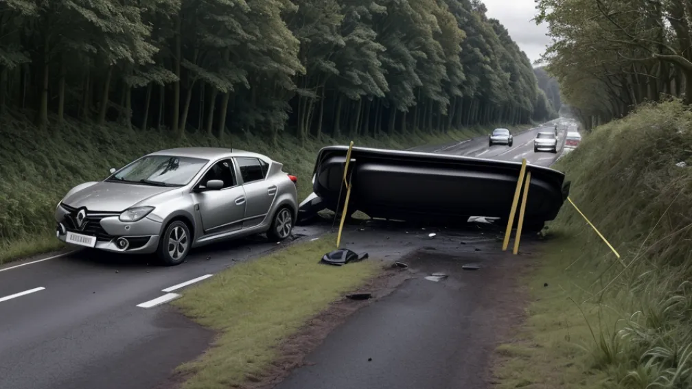 Водій заснув за кермом біля Веймара: Renault перекинувся, є постраждалий