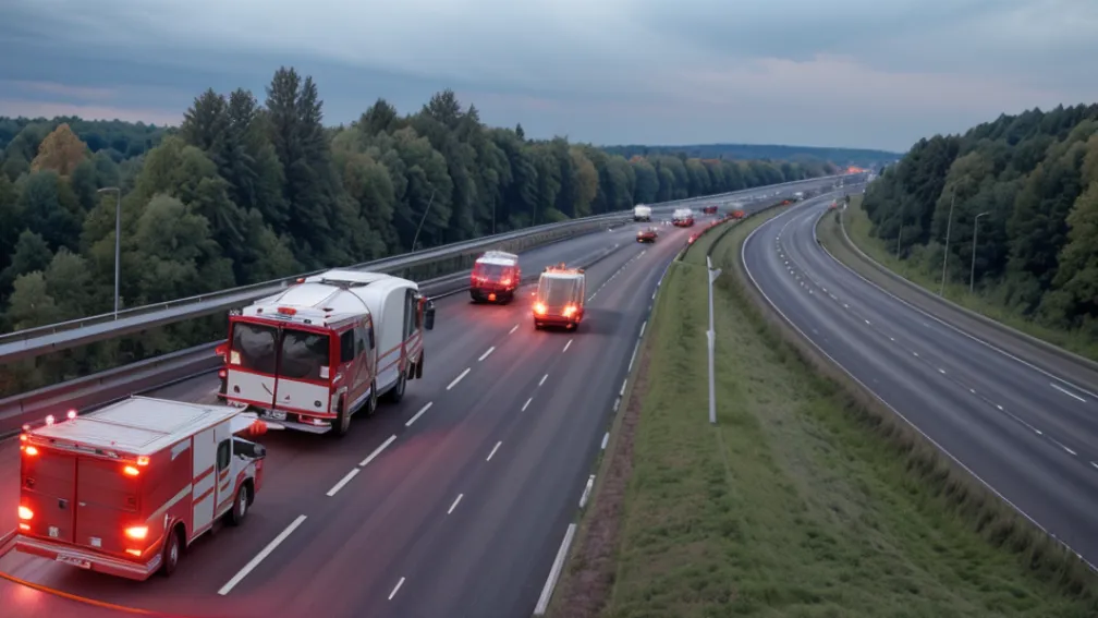 У Німеччині на автобані A57 перекинувся автомобіль: трасу повністю перекривали для порятунку
