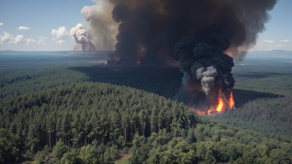 У Німеччині поліцейський гелікоптер гасив лісову пожежу з повітря