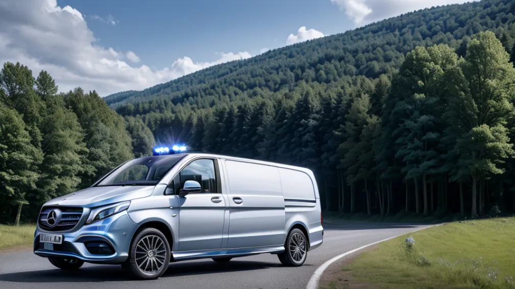 Поліція Німеччини вилучила з руху «фейковий» патрульний Mercedes Vito з проблисковими маячками