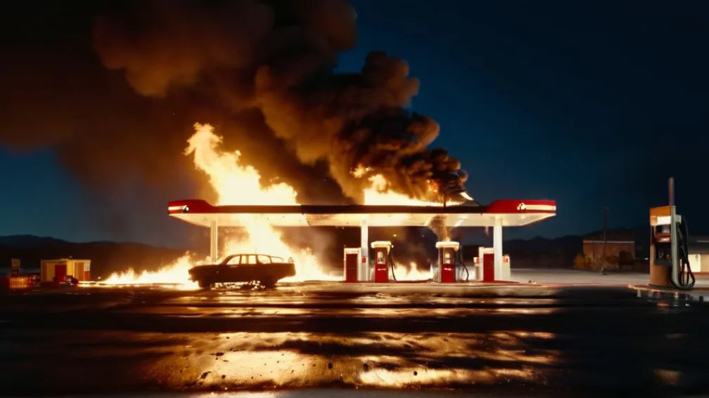 На відео зафіксовано, як кинутий сірник спричинив пожежу на АЗС у Бразилії