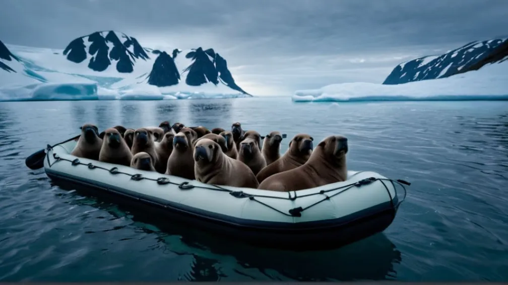 Тисячі моржів оточили човен біля острова Ратманова: Вражаюче відео природної події