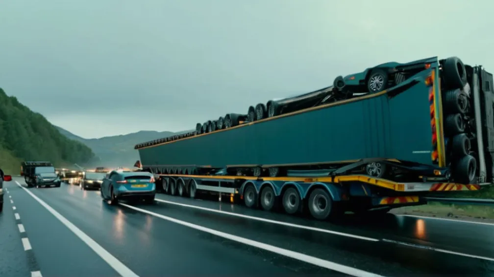 Півмільйона євро збитків: Автовоз перекинувся на трасі A9 у Німеччині
