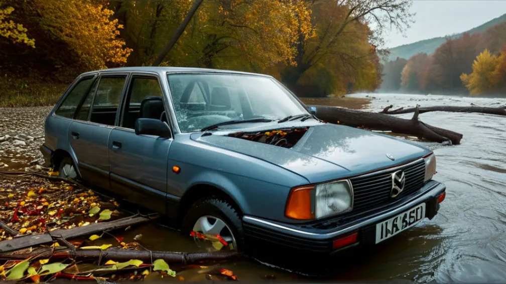 П'яний водій у Нойнкірхені: Автомобіль влетів у річку Бліс з восьмиметрової висоти