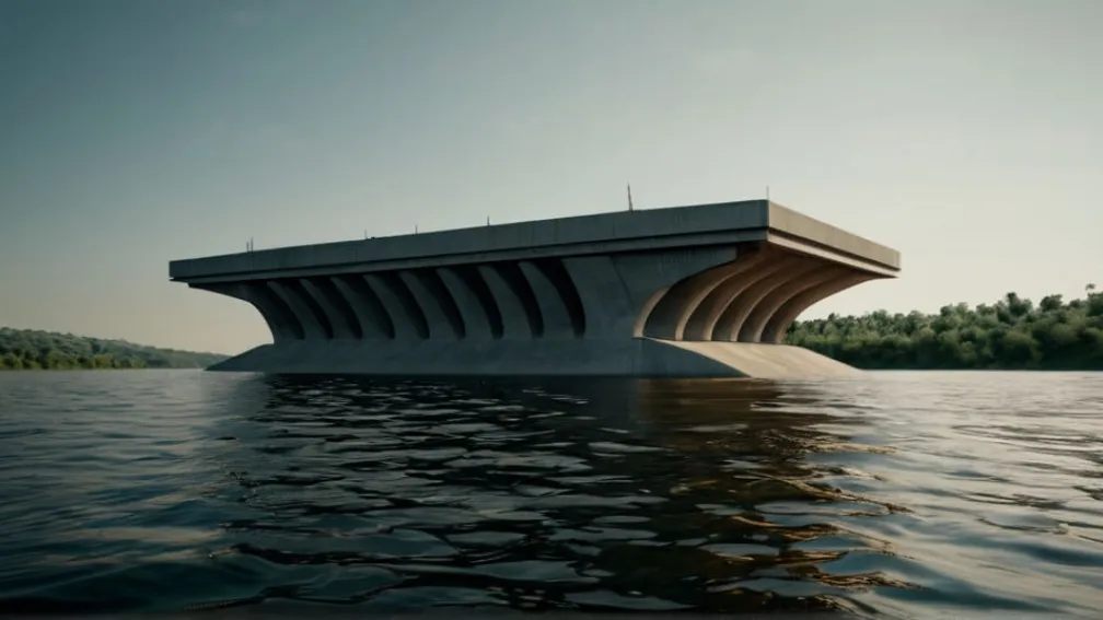 Гігантська бетонна споруда подорожує: 22 000 тонн пливуть річкою Везер