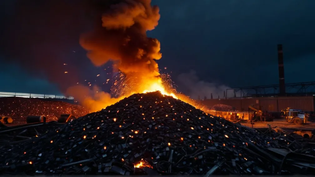 Масштабна пожежа на звалищі металобрухту у Фленсбурзі: близько 100 пожежників борються з вогнем