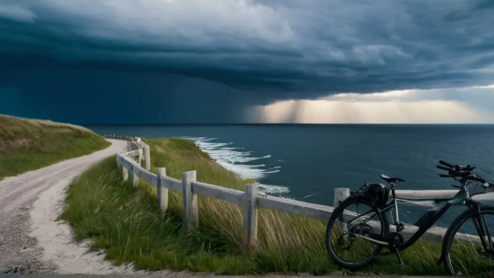 Обвал узбережжя Балтійського моря: велосипедистка впала зі скелі, але вижила