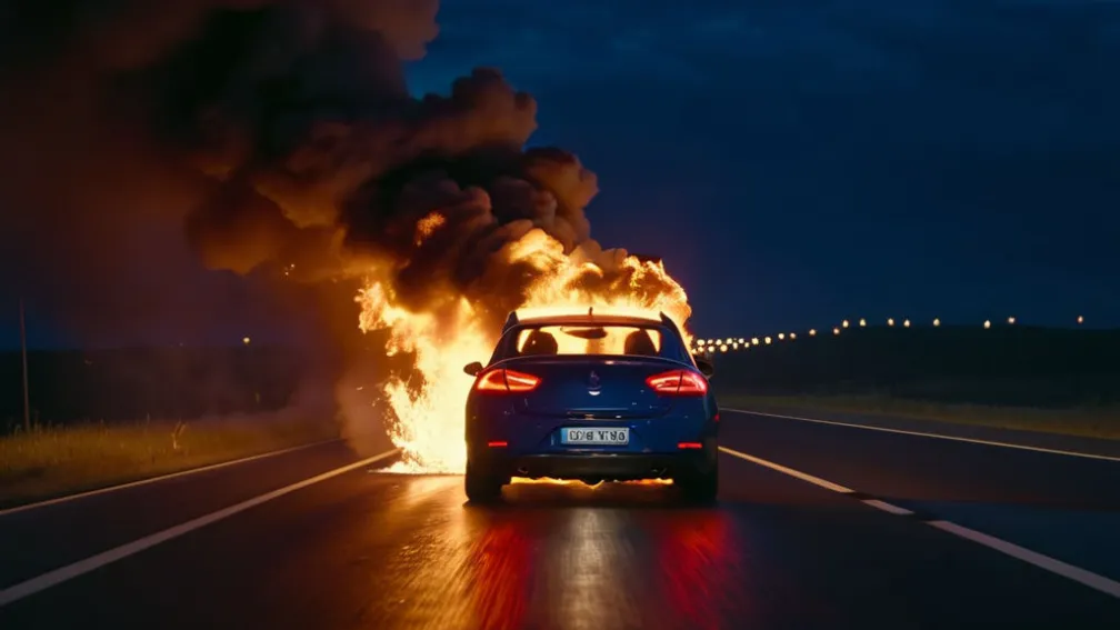 У Німеччині родина врятувалася з палаючого автомобіля Nissan