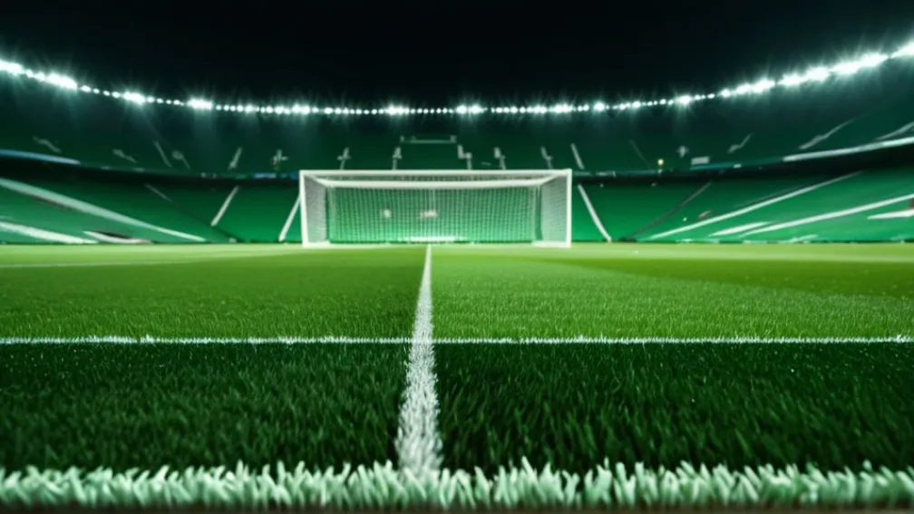 Динамічний футбольний стадіон вночі