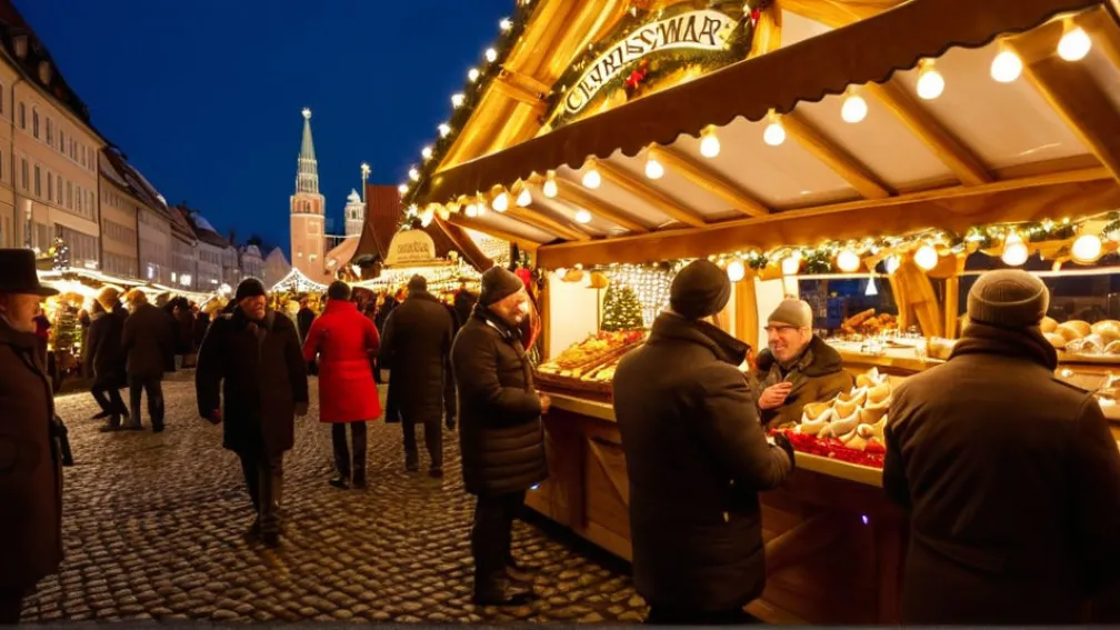 Різдвяний ярмарок у Мюнхені: прилавок, де досі приймають німецькі марки з видачею решти в пфенігах