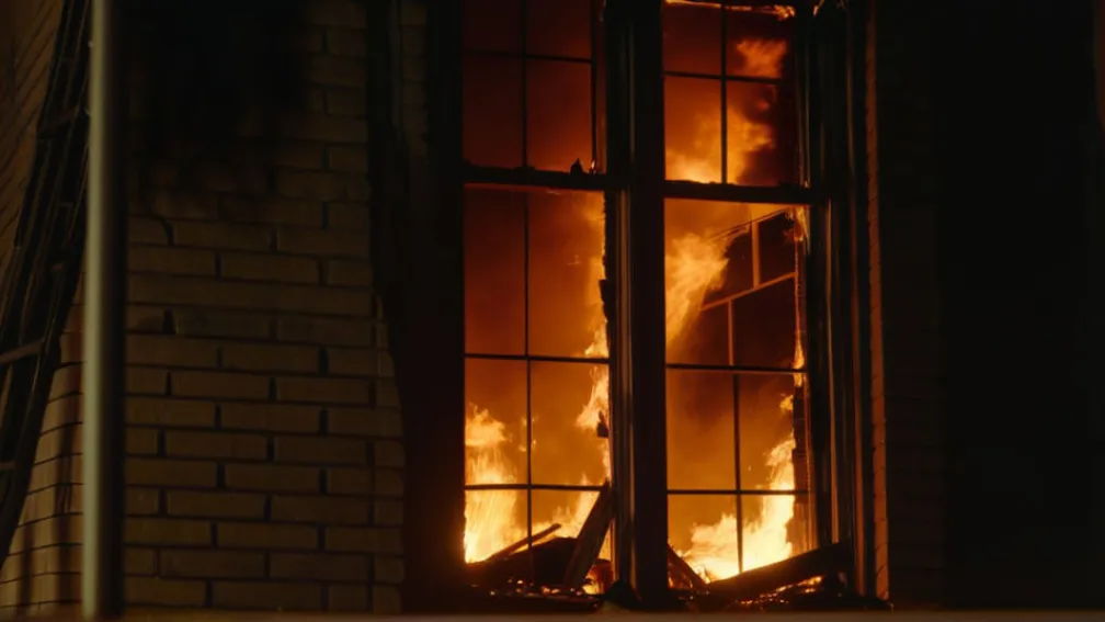 Масштабна пожежа у Хемніці: Чоловік вистрибнув з другого поверху, рятуючись від вогню