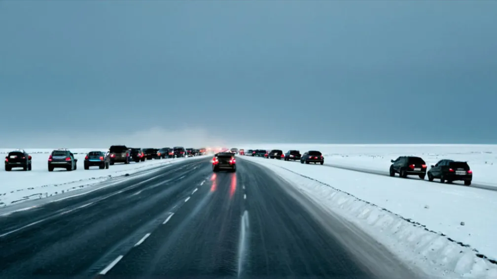 85-кілометровий затор на Байкалі: Водії застрягли у крижаному пеклі при -20°C