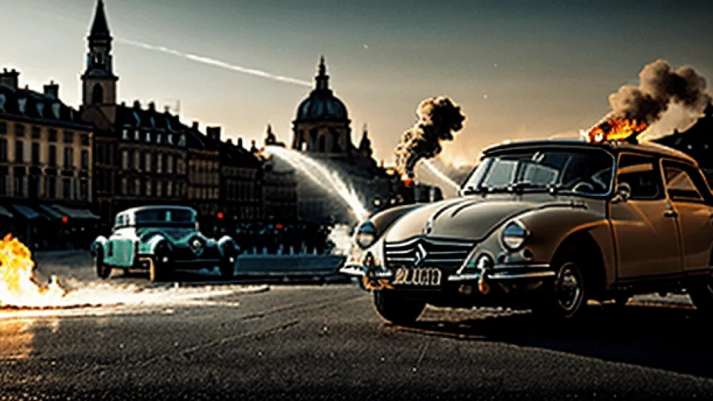 В Гріммі згорів раритетний Citroën DS 21: Рідкісний автомобіль охопило полум'я на площі