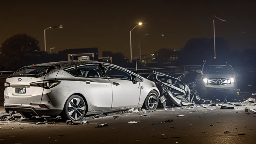 Погоня 150 км/год: Opel нанизало на огорожу мосту