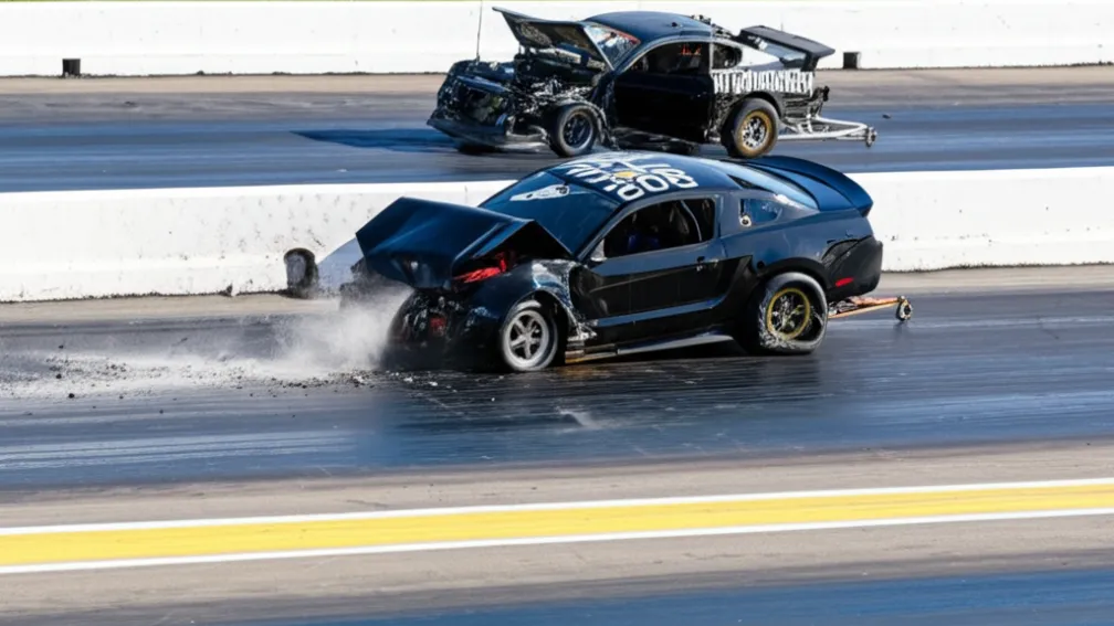 У прямому ефірі – Аварія Mustang одразу після старту