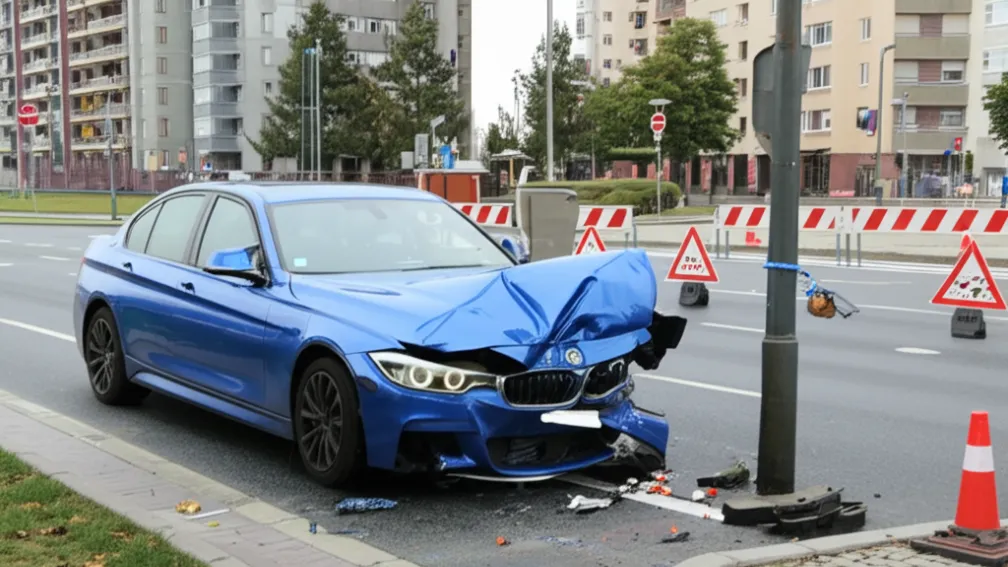 У Куксгафені BMW врізався в ліхтарний стовп: ДТП та перекриття дороги