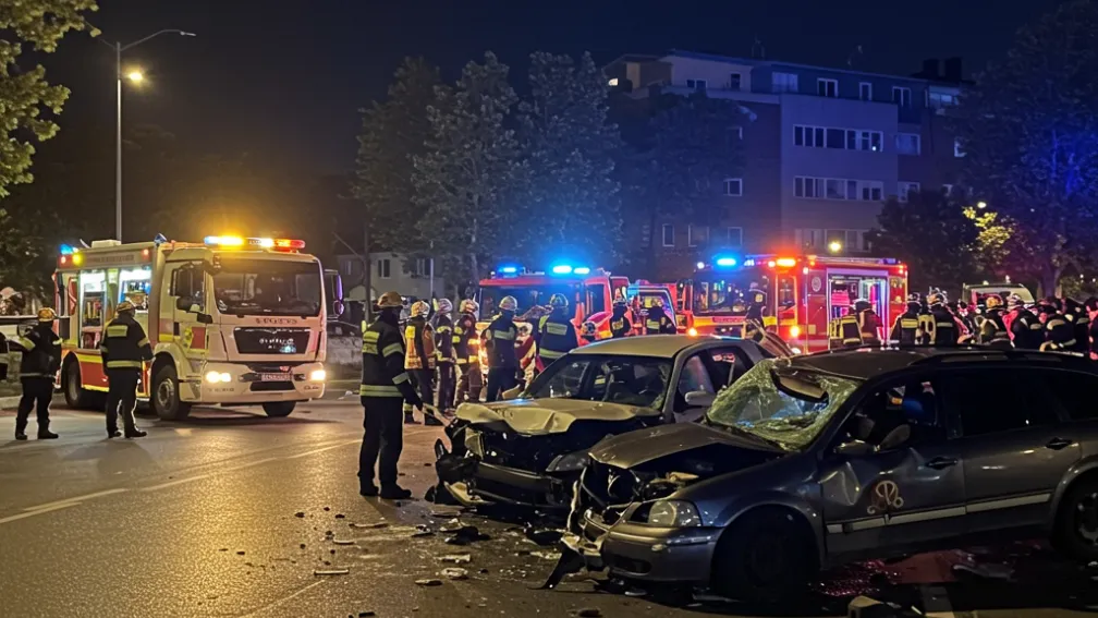 Аварія з перевищенням швидкості в зоні 30 км/год - важко травмовані! Зеваки! Безлад!