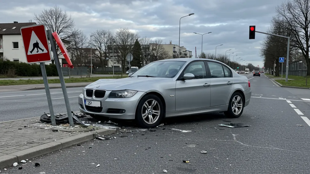 ДТП в Карлсруе: BMW пошкодив острівець та втік