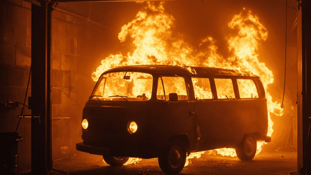 Ерфурт: Пожежа знищила ретро-автомобіль VW T2