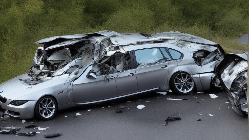 Аварія BMW на трасі L412: зіткнення з відбійником