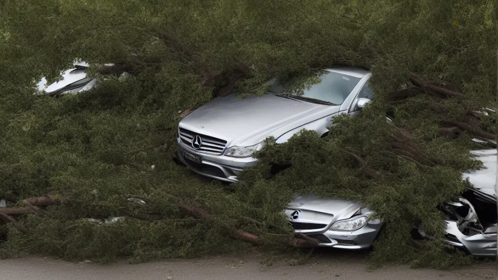 Новини Ноєнхауса: Mercedes врізався в дерево, водій у важкому стані
