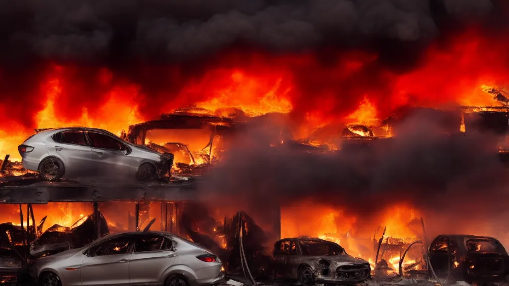 У Берліні підпалили автосалон: 7 автомобілів у вогні