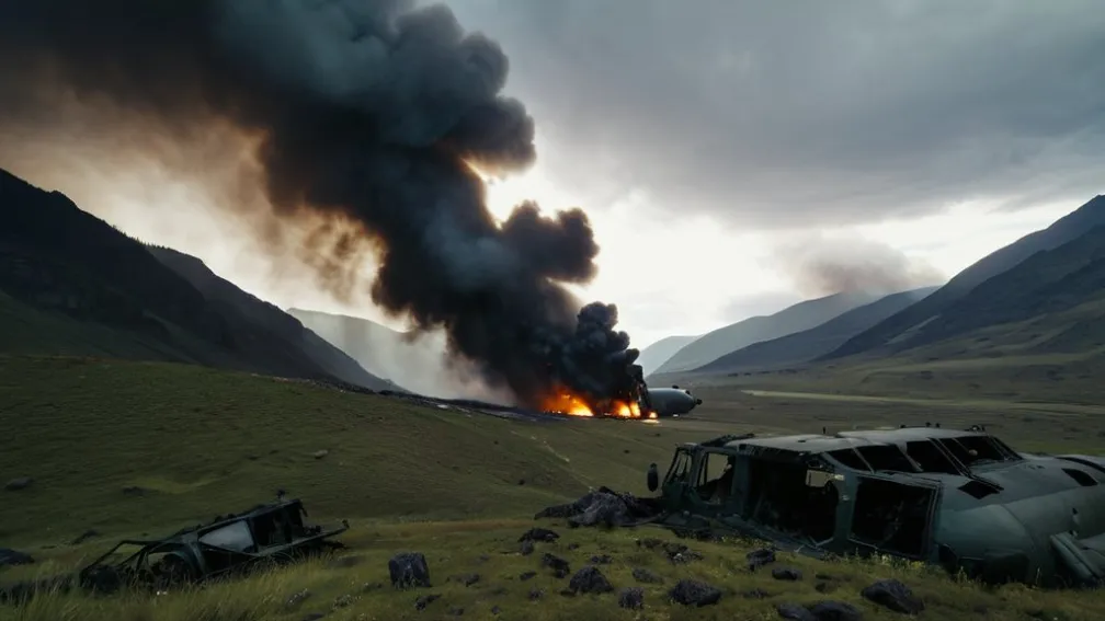 Військовий літак розбився в Грузії: 20 людей на борту