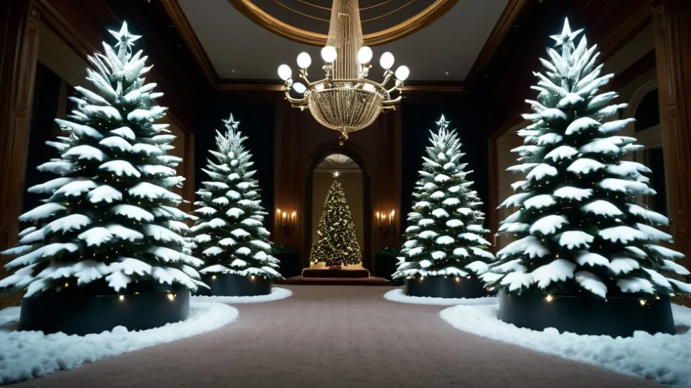 Кім Кардашян перетворила свій маєток на зимовий різдвяний ліс: 60 ялинок лише на першому поверсі