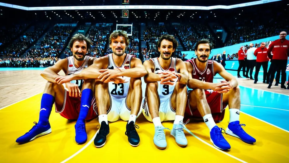 Норвезький бізнесмен Björn Gulden сидить позацієно з Müller і Hummels на гру в NBA