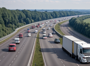 Багатокілометровий затор на трасі A3 біля Кельна: Перекинувся фургон, рух ускладнено