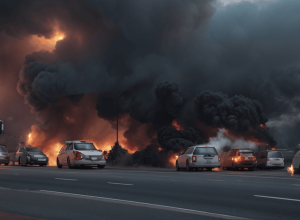 В Німеччині через пожежу авто перекрили автобан A61: утворився значний затор