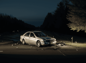 У Шваані сталась ДТП: Водії кинули пошкоджений Mercedes і втекли з місця події