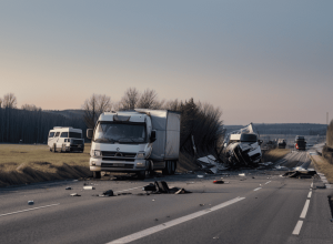 У Німеччині мікроавтобус врізався у вантажівку на трасі А23 і згорів: водій у реанімації
