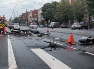 В німецькому Ульмі Opel врізався у розділювач та спричинив розлив нафтопродуктів: тисячі євро збитків