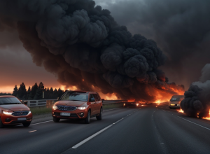 Смертельна аварія на автобані в Німеччині: Водій Kia загинув у палаючому авто