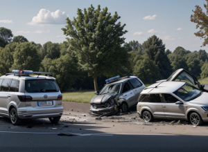 Автомобіль «пролетів» 50 метрів у повітрі в Німеччині: водій дивом вижив