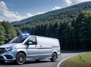 Поліція Німеччини вилучила з руху «фейковий» патрульний Mercedes Vito з проблисковими маячками